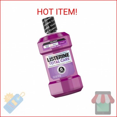 Listerine Total Care Intense Anticavity Fluoride Mouthwash, 6 Benefits in 1 Oral