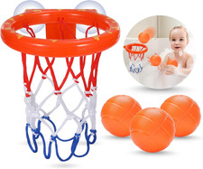 Bath Toys -Bathtub Basketball Hoop for Kids Toddlers-Suction Cup Basketball Hoop