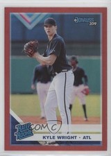 2019 Panini Donruss Rated Rookie Holo Red Kyle Wright #44 qf6