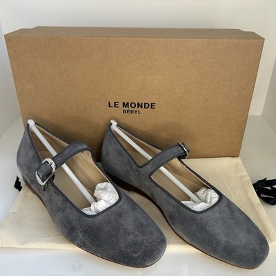 Le Monde Beryl Mary Jane Suede Iron Flats Square Toe Women's Size 35