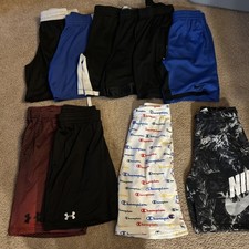 Boys Youth large Athletic Shorts Lot. Nike, Under Armour, Champion