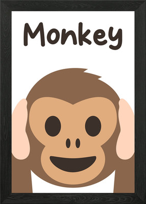 monkey Framed Wall Art Poster Canvas Print Picture