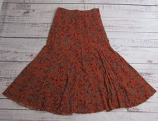 Idyllwind Miranda Lambert Orange Purple Floral Paisley Maxi Skirt Womens Large