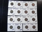 16 Circulated F Lincoln Wheat Cents 1930 to 1955D