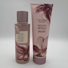 Victoria's Secret Velvet Petals Brulee Body Mist Spray  Body Lotion Set of 2