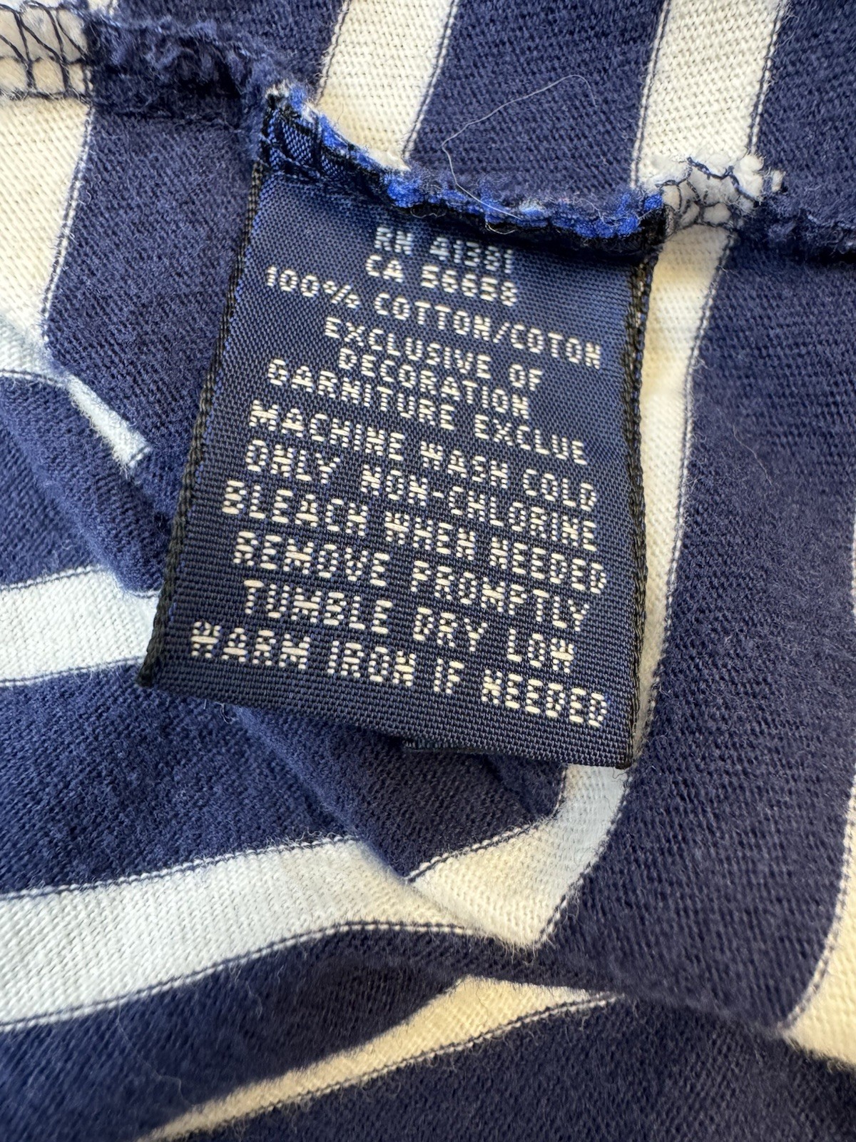 Polo Ralph Lauren T Shirt Women's XL Navy White Striped V Neck Short Sleeve Pony thumbnail 5