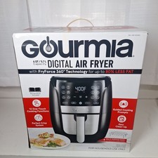 Gourmia Air Fryer Oven Digital Display 6 Quart Black Stainless Bake FryForce 400