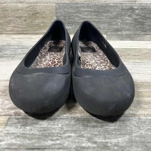 Crocs Mammoth Ballet Flats Women's 7 Black Safari Slip On Shoes - Picture 4 of 9