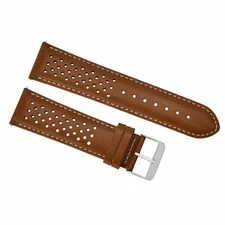 22MM FOR TAG HEUER CARRERA PERFORATED LEATHER STRAP WATCHBAND QUICK RELEASE TAN