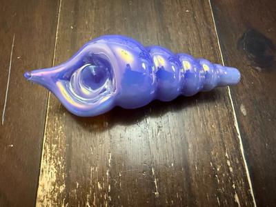 4.5 Premium Glass Pipe Bowl Seashell Iridescent Purple