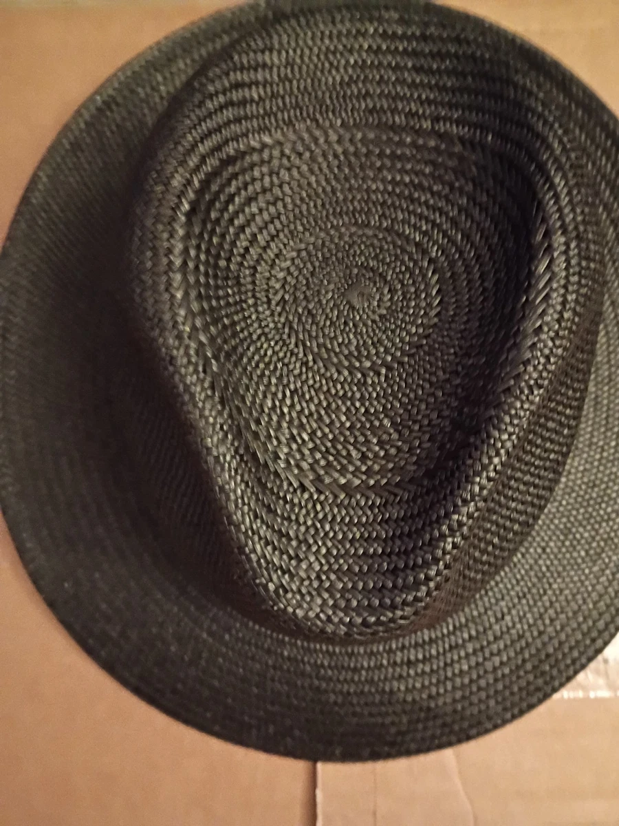 Sombrero de Paja de Panamá Mayser Torino Fedora 1212831 Negro 8525 Talla 57 Nuevo en Caja Nuevo