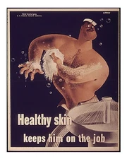 Vintage Retro Hygiene Wall Art Poster for Home or Office Decor