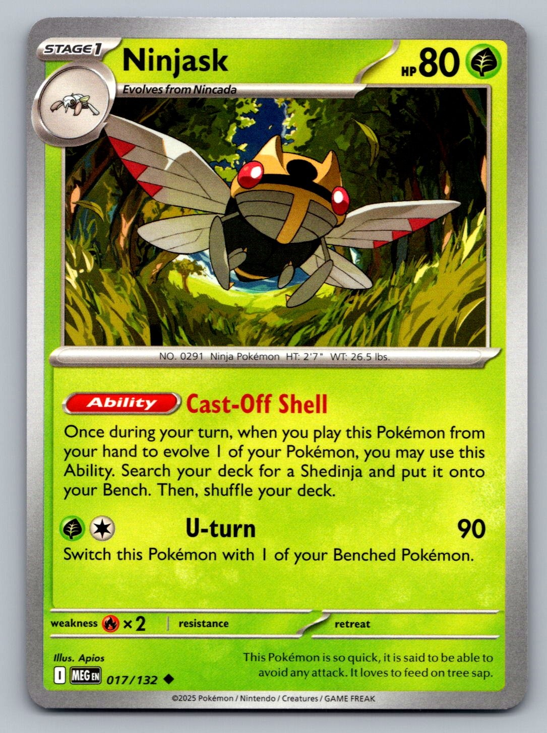 Pokemon TCG ME01: Mega Evolution Ninjask 017/132