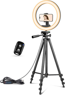12 Inch Ring Light with Stand, Selfie Ring Light with 50'' Extendable Tripod Stan