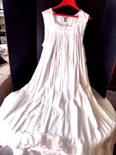 New Delicates White Nightgown Floral Embroidered ruffle hem 100 Cotton XL
