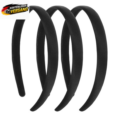 Schwarzes Satin-Haarreif Damen Kinder flexible Stirnbänder ideal für Fest&Alltag
