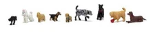 Woodland Scenics HO Scale Scenic Accents Figures/People Dogs and 1 Cat(9)