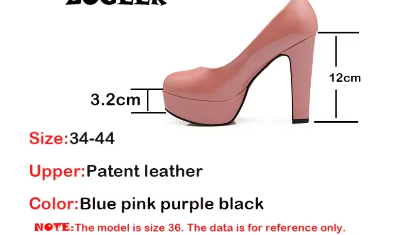 🩷👠💄Zapatos de plataforma de tacón alto de cuero patentado🩷🔥💅🏻💄 Foto 2 de 4