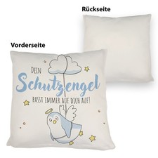 Schutzengel-Kissenbezug Mit Namen – Personalisierter Glücksbringer Aus Baumwolle | 40x40 Cm | Geschenk Zur Prüfung Oder Reise