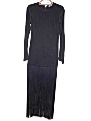 & Other Stories Stockholm Atelier NWT Black Fringe Long Sleeve Dress Size 0