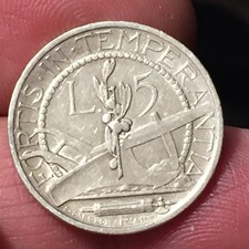 REPUBBLICA DI SAN MARINO - VECCHIA MONETAZIONE - 5 LIRE 1932  R ARGENTO
