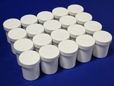 4oz Olcott White Plastic Cylinder Containers Small Jars For Travel 20pcs
