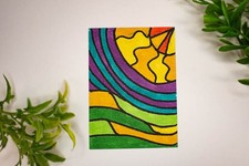 ACEO original painting, watercolor, Mini Art Painting, mushroom, Butterbeam