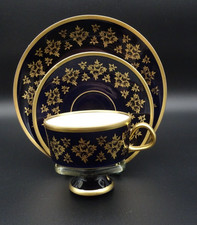 Sammeltasse Kaffeegedeck  VEB Lichte Porzellan kobalt blau K39