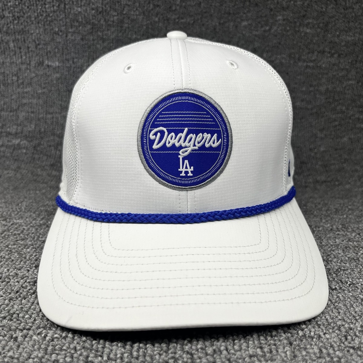 Los Angeles Dodgers '47 Brand Hitch Rope Trucker Hat White Blue Patch Snapback