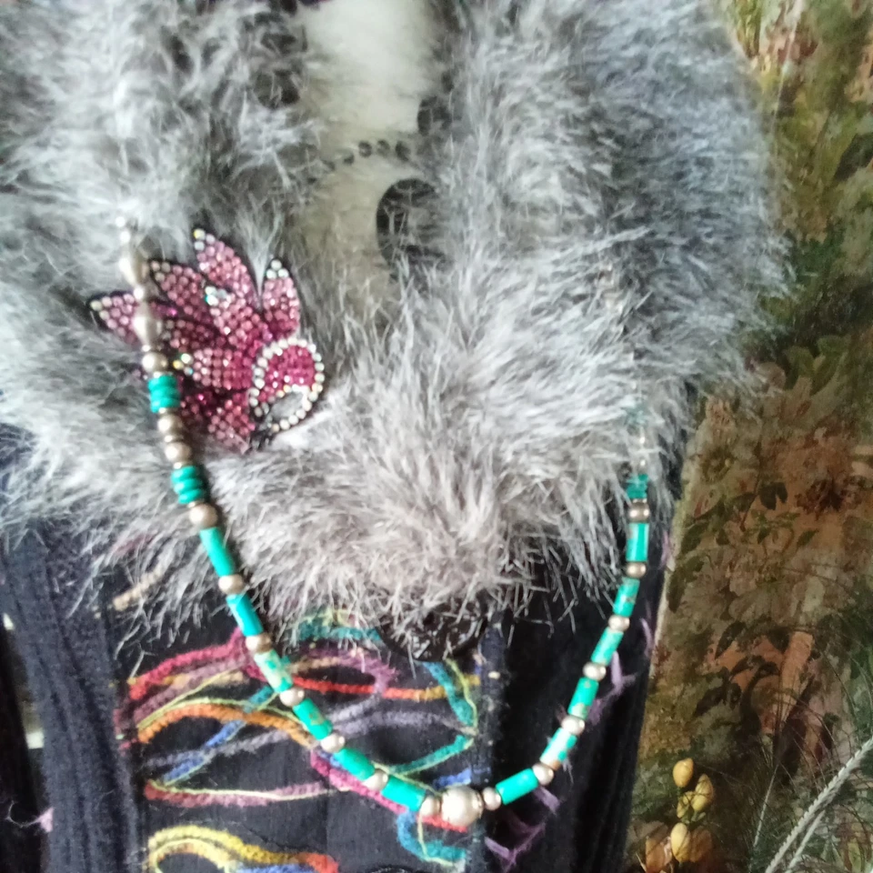 Indian silver and Turquoise necklace No35 - Image 3 of 4