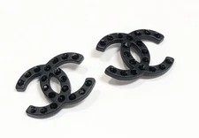 CHANEL CH 5497B CH 5498B Black Matte Replacement Temples Side Icon Logo Genuine