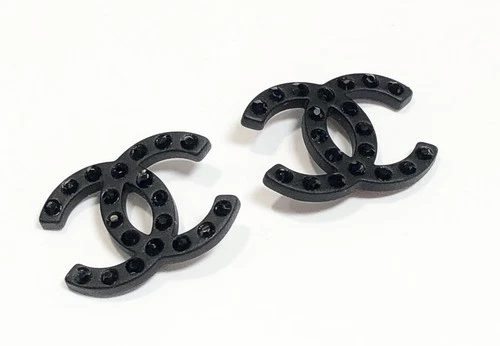 CHANEL CH 5497B CH 5498B Black Matte Replacement Temples Side Icon Logo Genuine