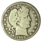 1909 O 50c Barber Silver Half Dollar Fifty Cents US New Orleans