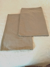 Crosby Home Dark Taupe/Tan Waffle Weave Standard Pillow Shams--2