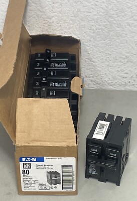 Eaton BR280 (5 Pack) 80 Amp 2P Circuit Breaker Type BR- NEW Box of 5