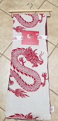 Year Of The Snake 2025 Red & Dragons 50 X 70 Inch Decorative Throw