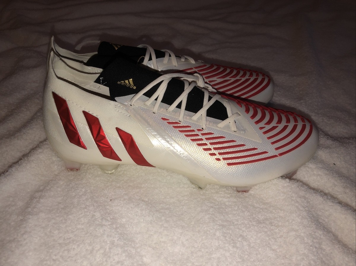 ADIDAS Predator Edge.1 L FG Soccer Cleats Mens size 8 White ADIDAS Predator Edge.1 L FG Soccer Cleats Mens size 8 White