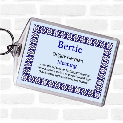 Bertie Name Bedeutung Taschenanhänger Schlüsselanhänger Schlüsselring blau