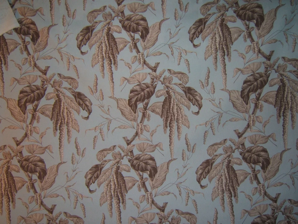 Lee Jofa, Camille, Floral, By The Yard., Color Sky Blue with Brown - Image 3 of 3