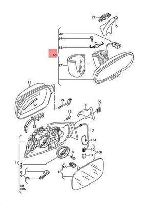 Genuine AUDI Interior Mirror Anti-Dazzle Crystal Silver  