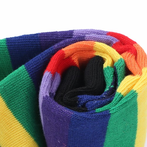 Womens Girls Colorful Rainbow Striped Knee Thigh High Socks/Arm Warmer Gloves - Bild 78 von 96