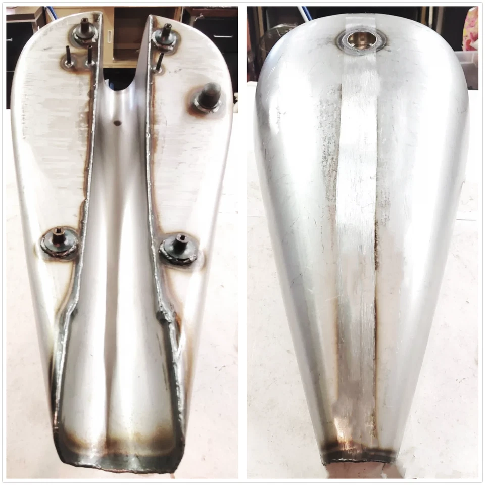 3,5 gal. Tanque de combustible de gasolina de acero estirado de 5" para Harley Custom 25,25 x 14 x 8" Foto 2 de 3