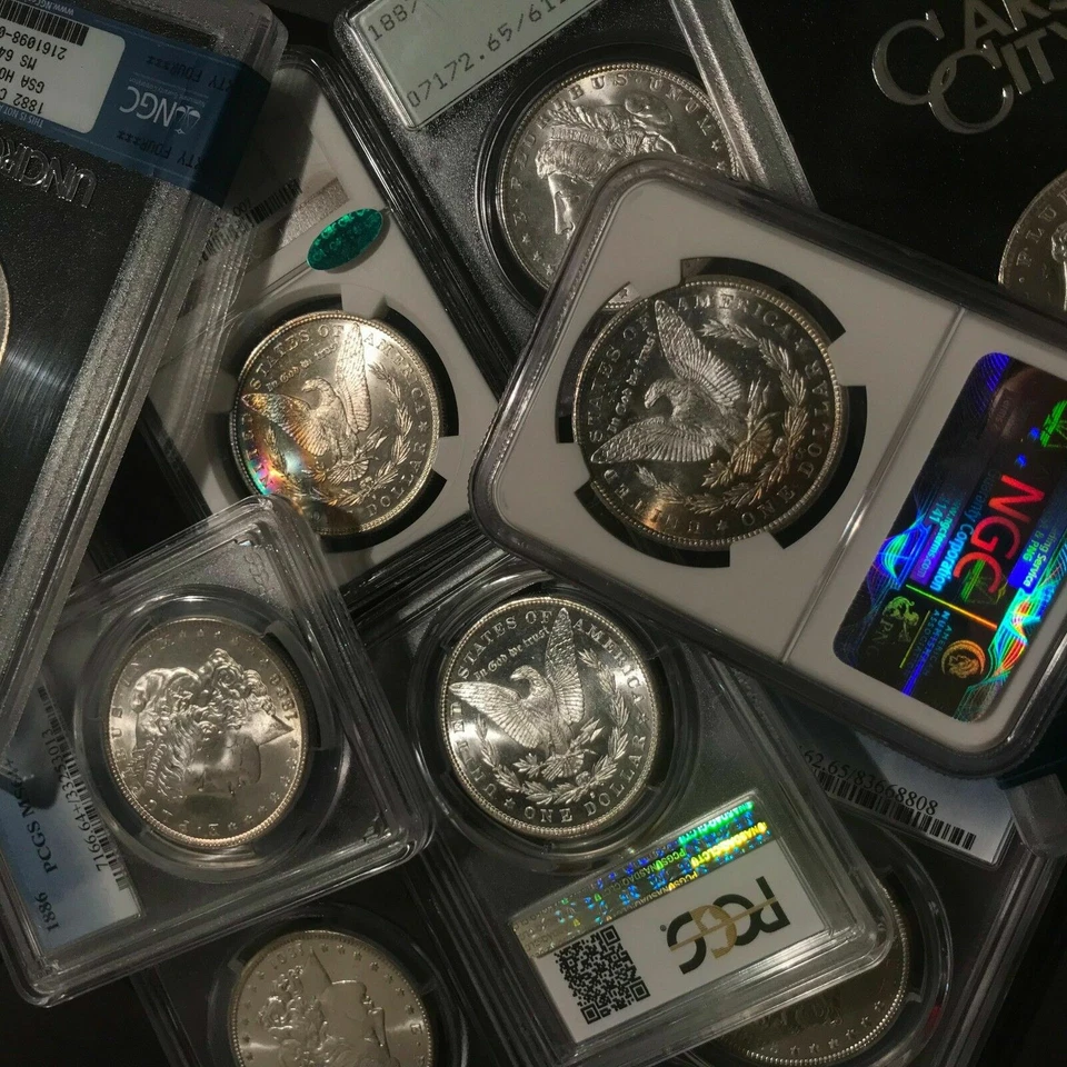 ✯ MS64 MORGAN SILVER DOLLARS PCGS / NGC ✅ 1878-1904 ✅ P S O Mints Coins Estate - Image 3 of 3