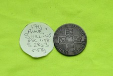 Moneta Argento 1711 Uno SCELLINO Regina Anna (1702-14) 5,58 g ESC1158 S2843 (v)