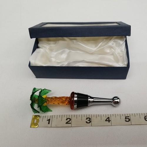 Palm Tree Bottle Stopper pinnacle entertainment Arts Blown Glass Wine Stopper - Picture 12 of 12