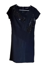 Armani Exchange Sexy  Fitted Little Black Dress With Sparkle- Med. 