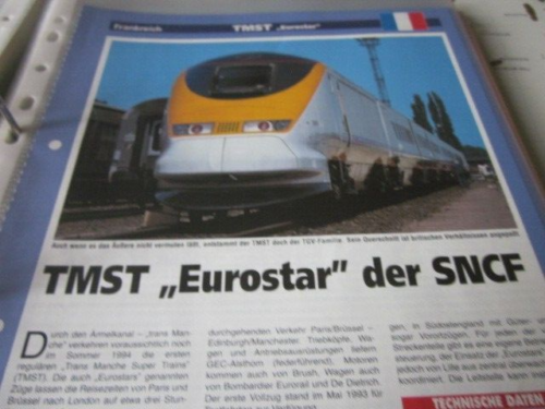 Sammellexikon Eisenbahn Schnellverkehrszüge TMST Eurostar der SNCF Frankreich - Afbeelding 1 van 1