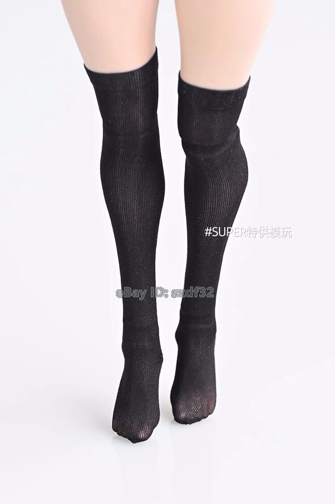 1/6 Elastic Long Socks Stockings Black Female Clothes For 12'' Action Figure Toy