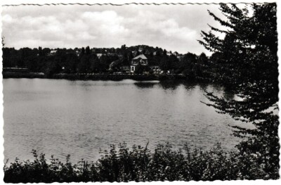 Postcard Iserlohn in the Sauerland - lot at Lake Seilersee - black & white