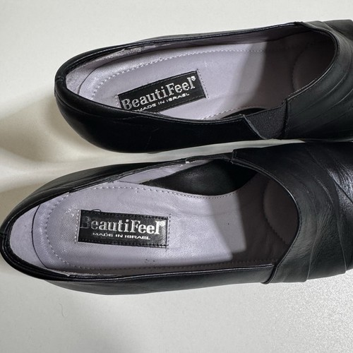 BEAUTIFEEL Women's pumps Black LEATHER ANTISLIP 2-5/8" HEEL SHOES ISRAEL 38 8 - Picture 4 of 12